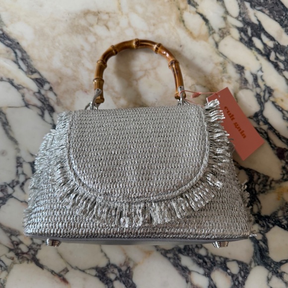 Cult Gaia Ozzy Mini Fringe Metallic Top-Handle Bag - Picture 6 of 8